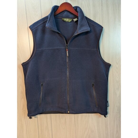 Eddie Bauer Other - Eddie Bauer Polartec Navy Blue Fleece Full Zip Vest Size Large L Sleeveless